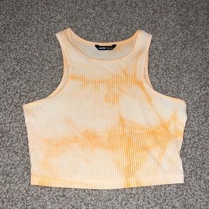 orange tie dye tank top